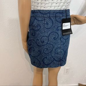 Sibling London Denim Swirl Print Mini Skirt